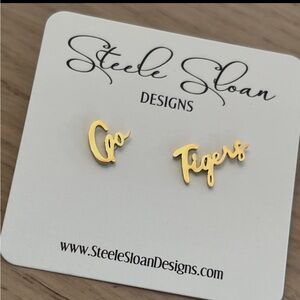 Go Tigers Game Day Gold Stud Earrings
